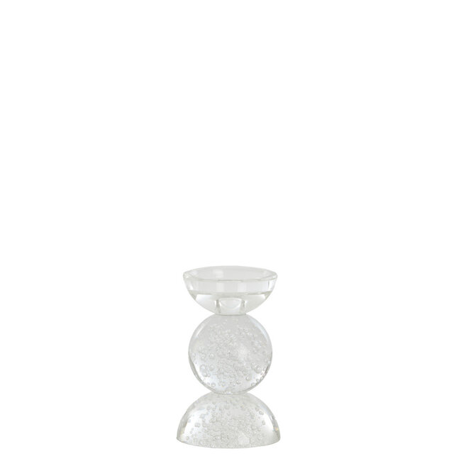 Light & Living Kaarsenhouder Ø9,5x15,5 cm ITINGA glas bubbel helder