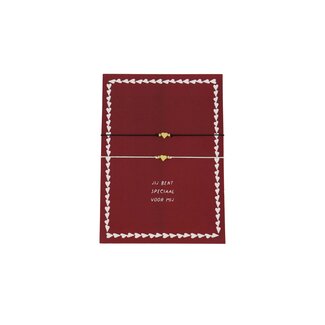 Zusss Ansichtkaart vriendschapsarmbandjes rood/zwart/goud Zusss Ansichtkaart vriendschapsarmbandjes rood/zwart/goud