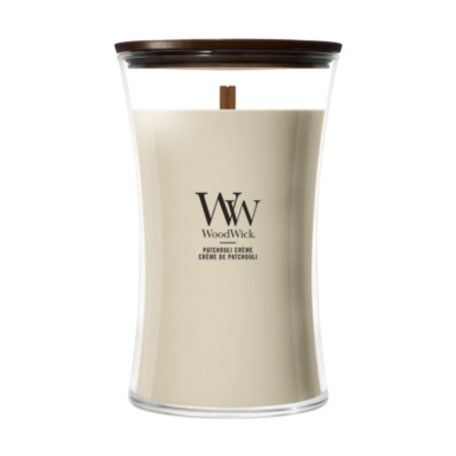Woodwick Patchouli Crème Large Candle WoodWick© 130h.
