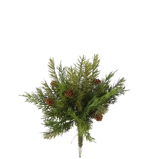 Kerstbundel 'Pine and Cedar' – Groen – 30 cm