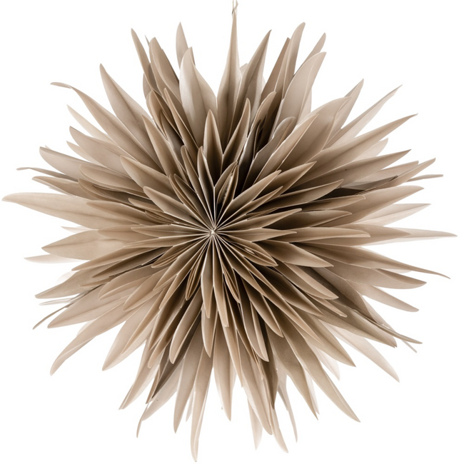 Kerstster snow 40cm taupe met pendel