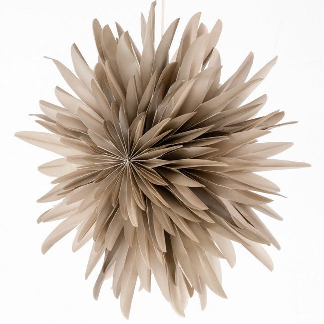 Kerstster snow 40cm taupe met pendel