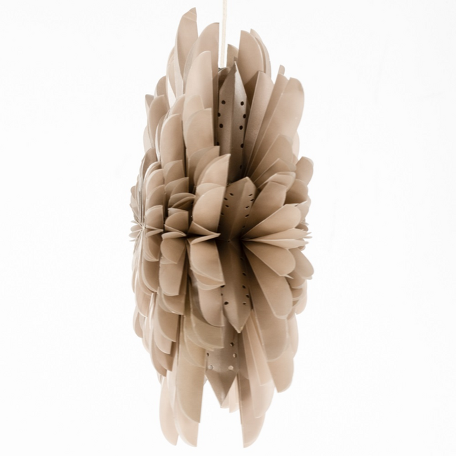 Kerstster snow 40cm taupe met pendel