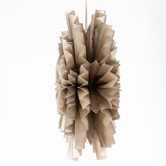 Kerstster flower 40cm taupe met pendel