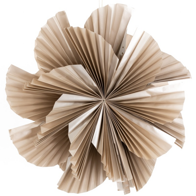 Papieren kerstster waves 60cm taupe met pendel