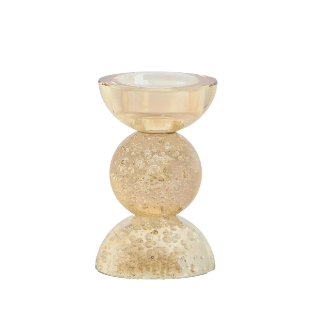 Light & Living Kandelaar Ø8x12 cm ITINGA glas bubbel amber