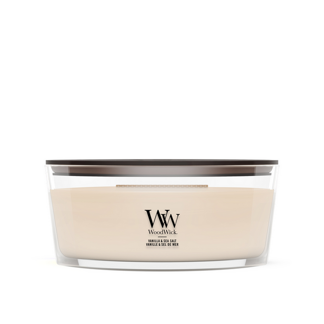 Woodwick Vanilla & Sea Salt Ellipse WoodWick® HearthWick Flame© 50h