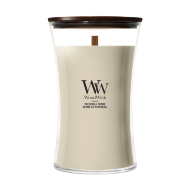 Woodwick Patchouli Crème Large Candle WoodWick© 130h.