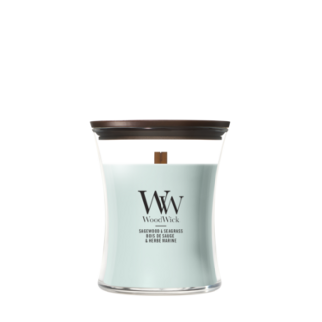 Woodwick Sagewood & Seagrass Medium Candle WoodWick© 60h.