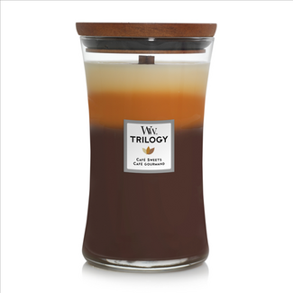 Woodwick Trilogy Café Sweets Large Candle WoodWick© 130h. Woodwick Trilogy Café Sweets Large Candle WoodWick© 130h.