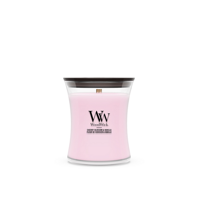 Woodwick Cherry Blossom & Vanilla Medium Candle WoodWick© 60h.
