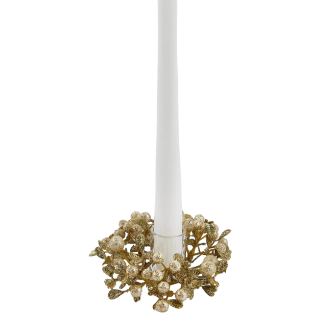 EDG Kaarsenring - Bessen Champagne en Goud Ø 9 cm