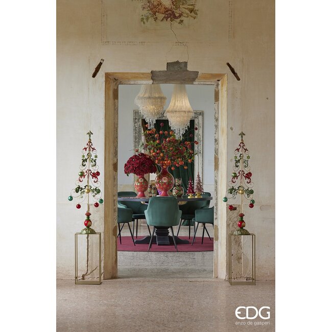 EDG Ilex tak met bessenbollen – donkerrood – 80 cm