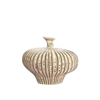 Light & Living Vaas deco 31x29,5x25,5 cm NEVANO mat donker bruin+crème
