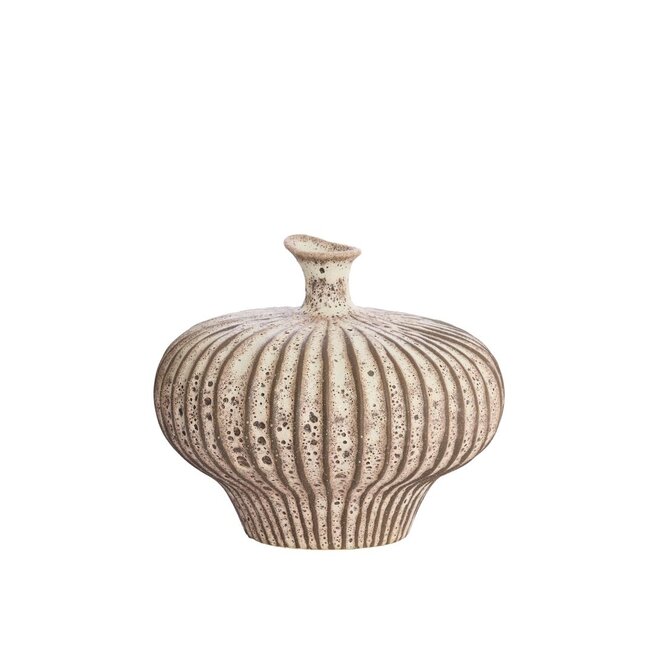 Light & Living Vaas deco 31x29,5x25,5 cm NEVANO mat donker bruin+crème