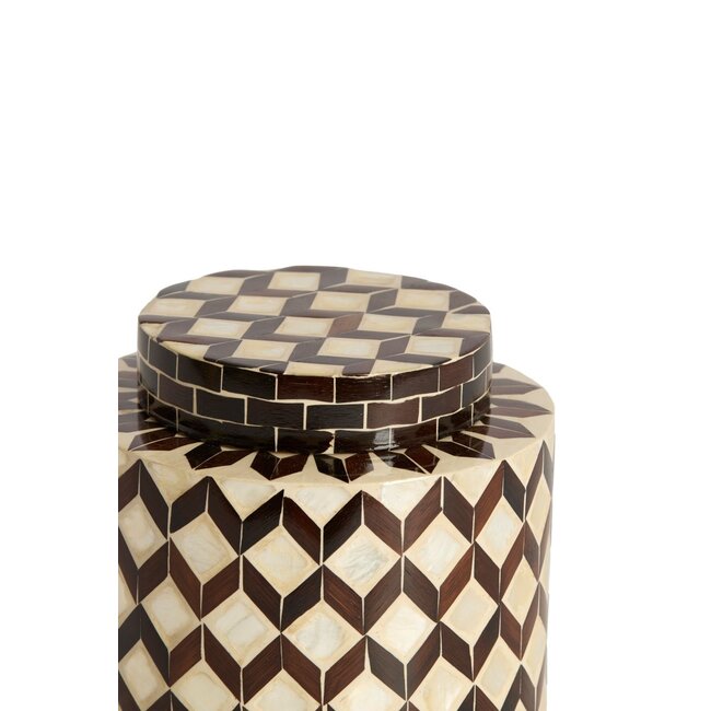 Light & Living Vaas deco Ø16x16 cm OLITE bamboe crème+donker bruin