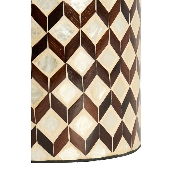 Light & Living Vaas deco Ø16x16 cm OLITE bamboe crème+donker bruin