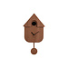 Present Time Wall clock Modern Cuckoo dark wood