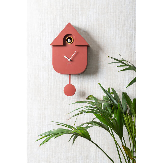 Present Time Wall clock Modern Cuckoo ABS ochre