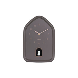 Present Time Wall clock Modern Kitty earth brown Present Time Wall clock Modern Kitty earth brown