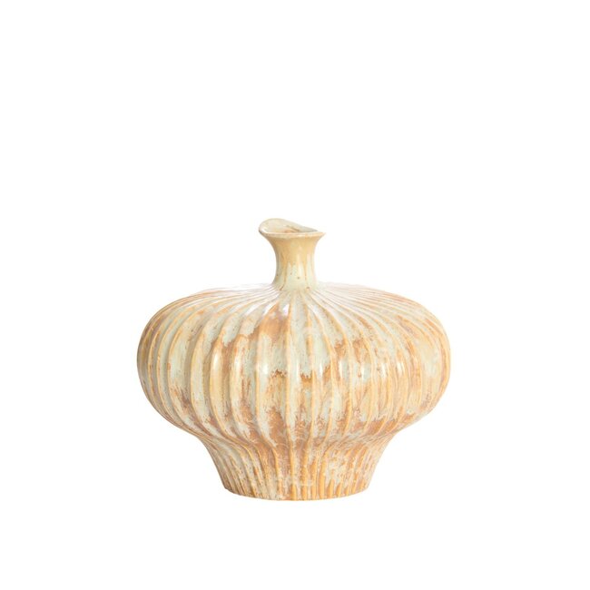 Light & Living Vaas deco 31x29,5x25,5 cm NEVANO crème+oranje-bruin
