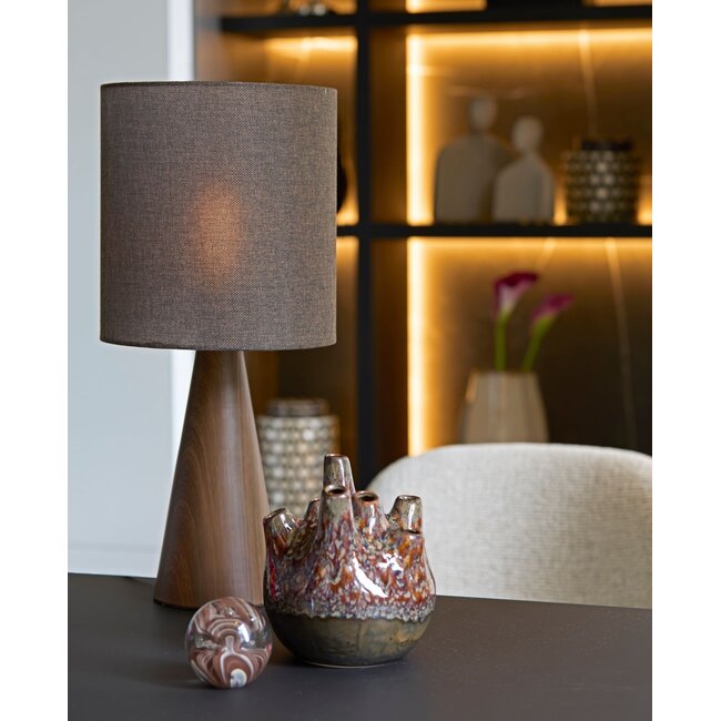 Light & Living Vaas deco Ø16x18 cm COSENZA keramiek bruin+brons