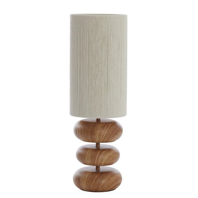 Light & Living Tafellamp Ø22x67,5 cm DANIALO hout print naturel+touw crème