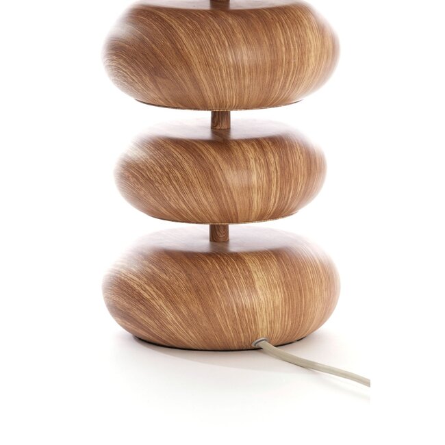 Light & Living Tafellamp Ø22x67,5 cm DANIALO hout print naturel+touw crème