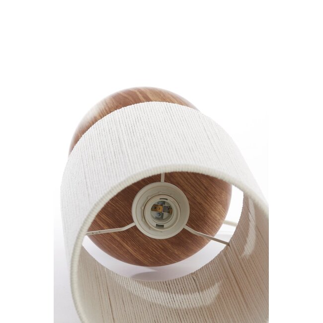 Light & Living Tafellamp Ø22x67,5 cm DANIALO hout print naturel+touw crème
