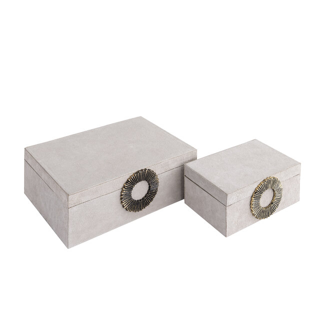 PTMD Hazael Beige suede box golden handle L