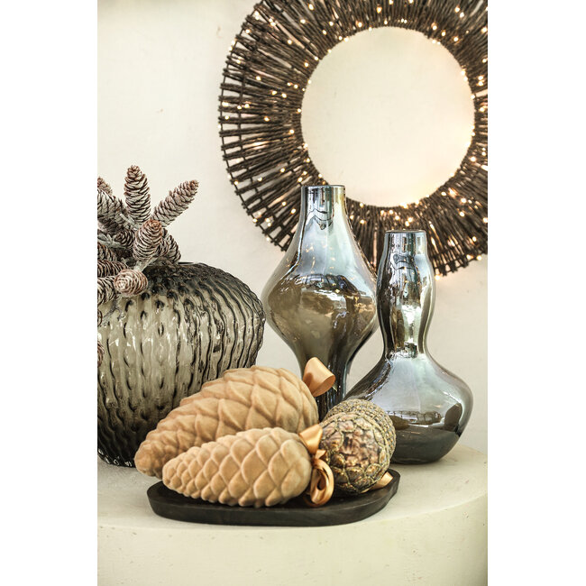 PTMD Naima Light Brown glass irregular vase wide middle