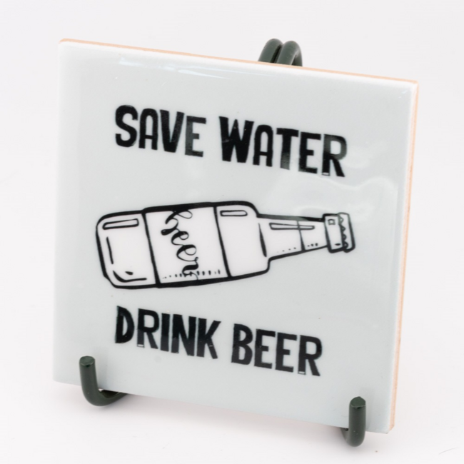 Tegeltje save water drink beer