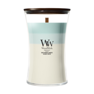 Woodwick Trilogy Driftwood Shores Large Candle WoodWick© 130h. Woodwick Trilogy Driftwood Shores Large Candle WoodWick© 130h.