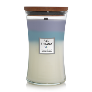 Woodwick Trilogy Calming Retreat Large Candle WoodWick© 130h. Woodwick Trilogy Calming Retreat Large Candle WoodWick© 130h.