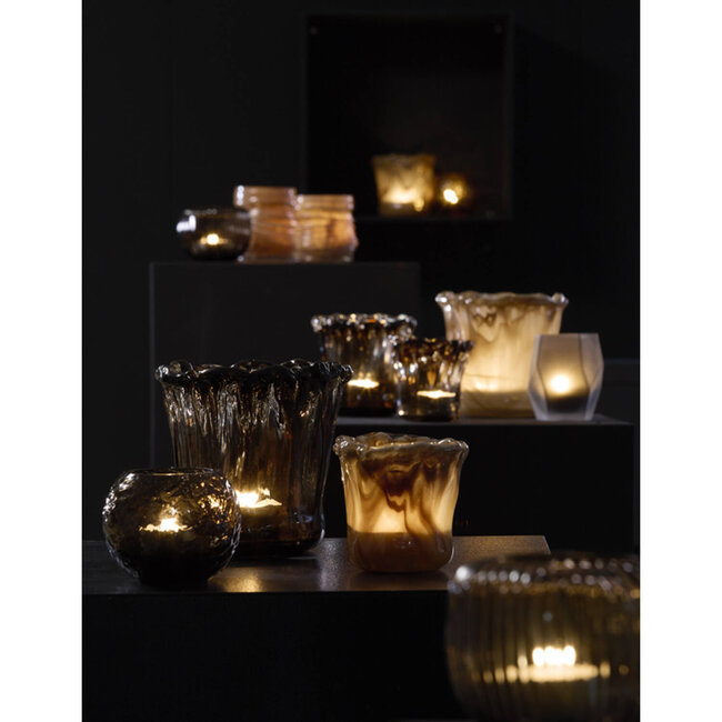 Light & Living Theelicht Ø10x10 cm MYRON glas licht bruin