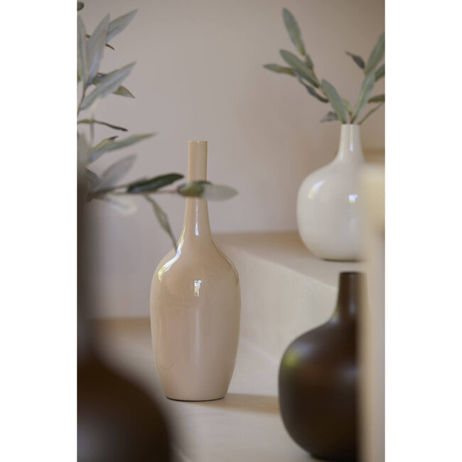 Light & Living Vaas deco Ø12x34 cm JAVIER glans zand