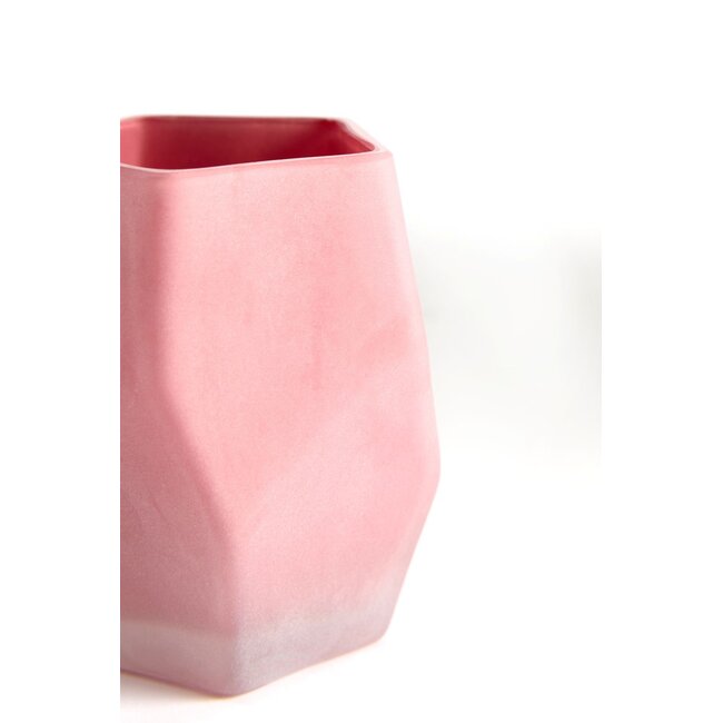 Light & Living Theelicht Ø8x10 cm NOBLE glas mat donker roze
