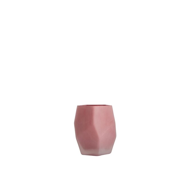 Light & Living Theelicht Ø8x10 cm NOBLE glas mat donker roze