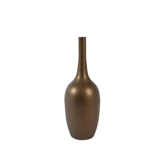 Light & Living Vaas deco Ø12x34 cm JAVIER mat bruin-brons