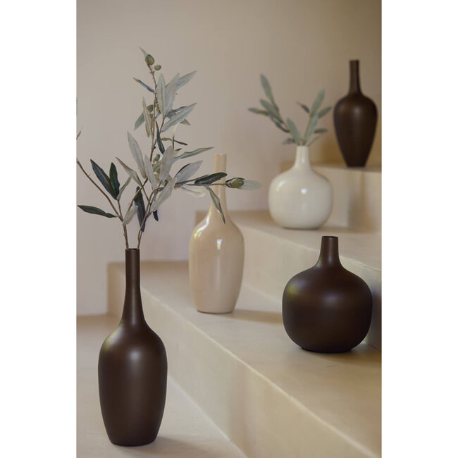 Light & Living Vaas deco Ø12x34 cm JAVIER mat bruin-brons
