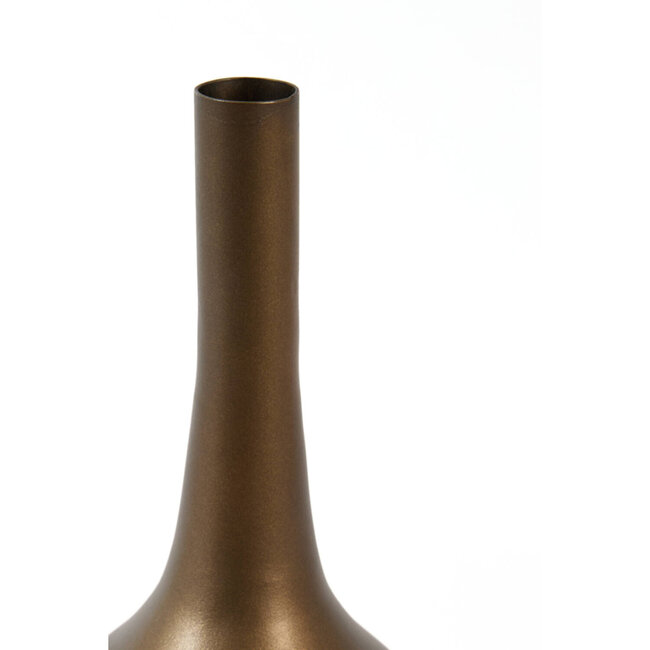 Light & Living Vaas deco Ø12x34 cm JAVIER mat bruin-brons