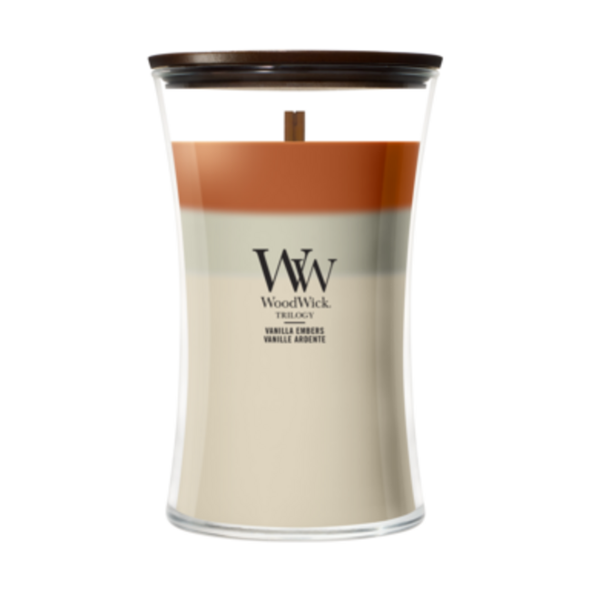Woodwick Trilogy Vanilla Embers Large Candle WoodWick© 130h.