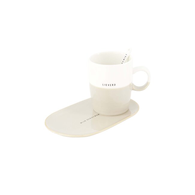 Zusss Serving plate mijn genietmomentje sand