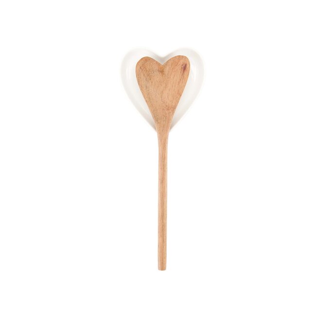 Zusss Spoon Holder heart shape white