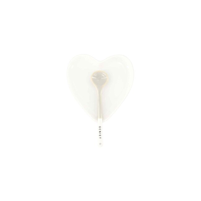 Zusss Spoon Holder heart shape white