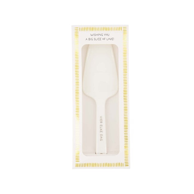 Zusss Cake server ceramic Vier elke dag