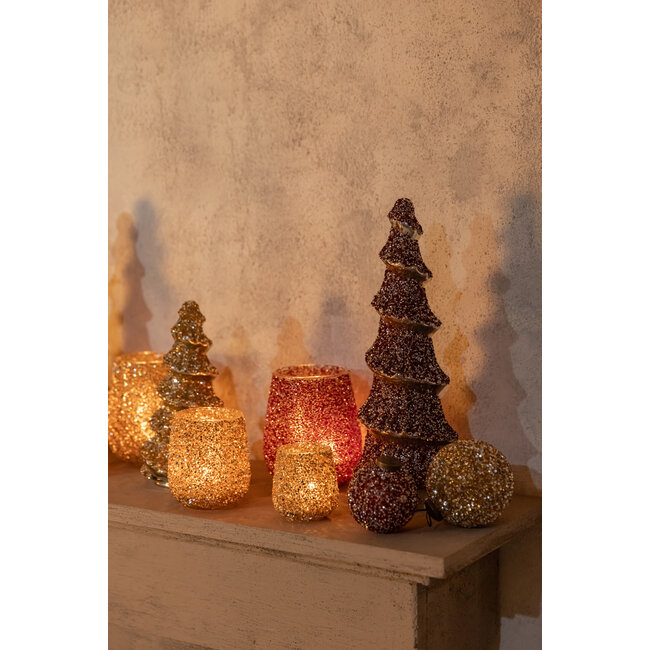 PTMD Ingra Gold glass tree shaped statue with beads L
