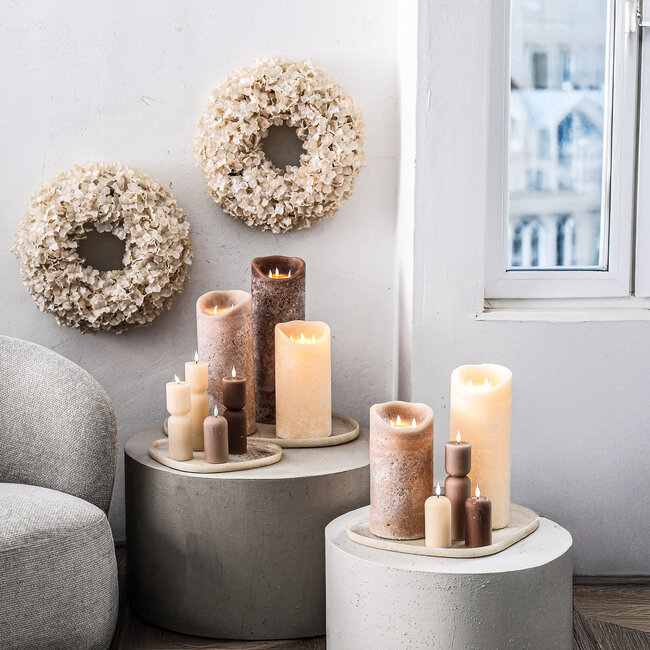 PTMD Led Light candle New Rustic brown movable flame M