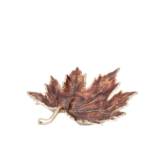 PTMD Plumie Brons Aluminium Schaal Esdoornblad – S – 18,5 cm