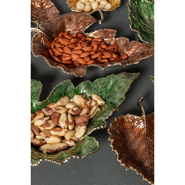 PTMD Plumie Brons Aluminium Schaal Esdoornblad – S – 18,5 cm